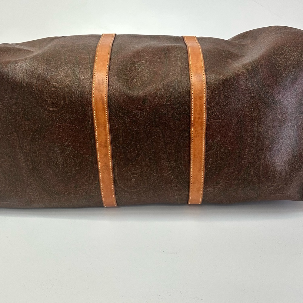 ETRO Milano Paisley Large Weekender Travel Duffel Bag with Crossbody Strap - Picture 8 of 14